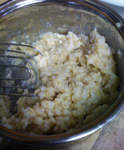Mashed brown rice for Carolina bread recipe